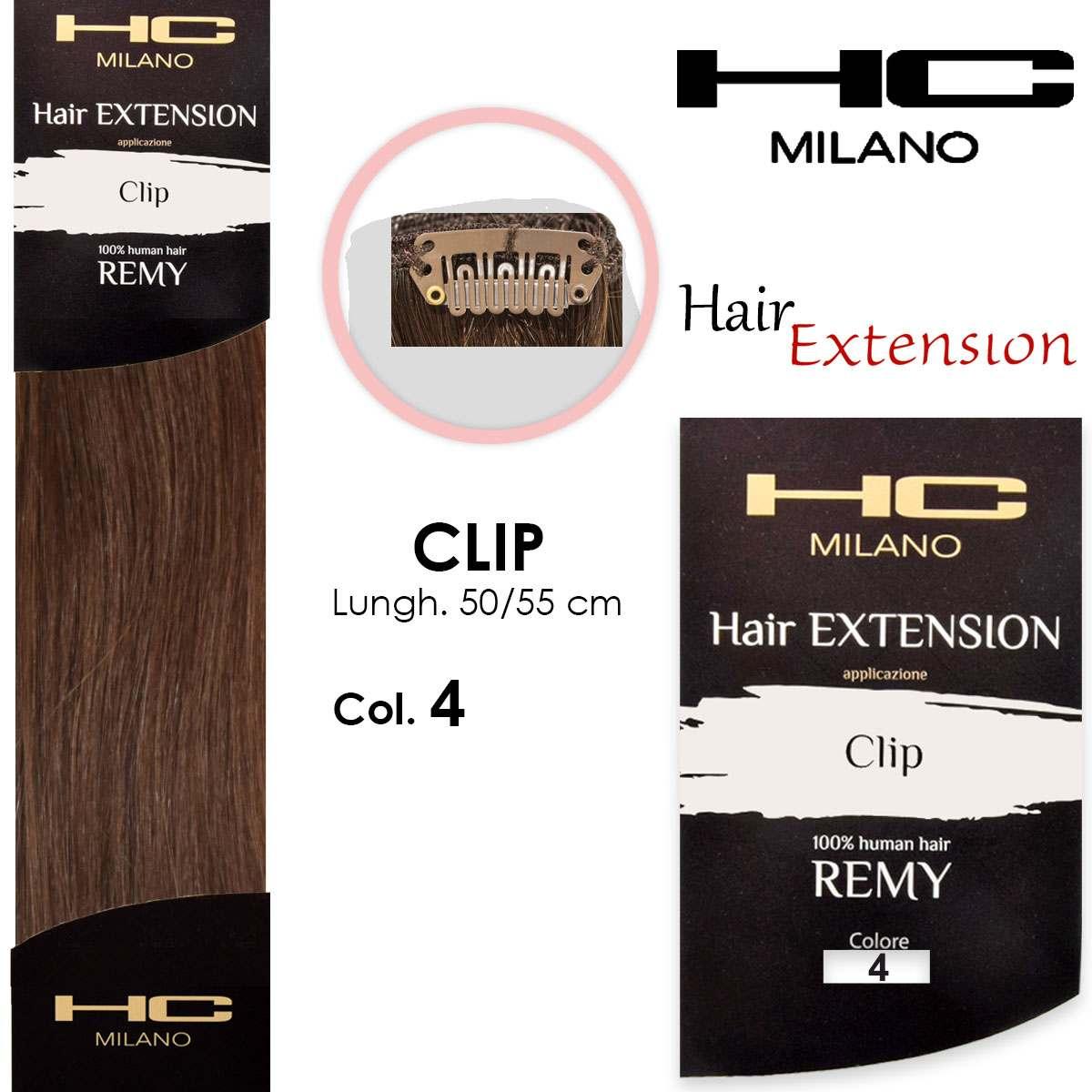 Hc milano extension 3 clip remy largh.14-16cm lungh.50cm col.4 castano chiaro dorato 5,3