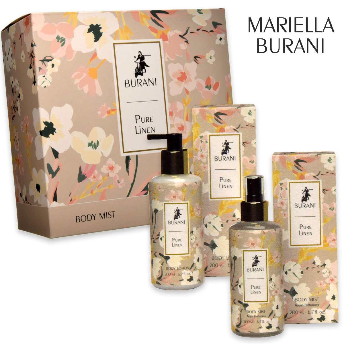 Burani acqua profumata 200 ml + body lotion 200 ml pure linen