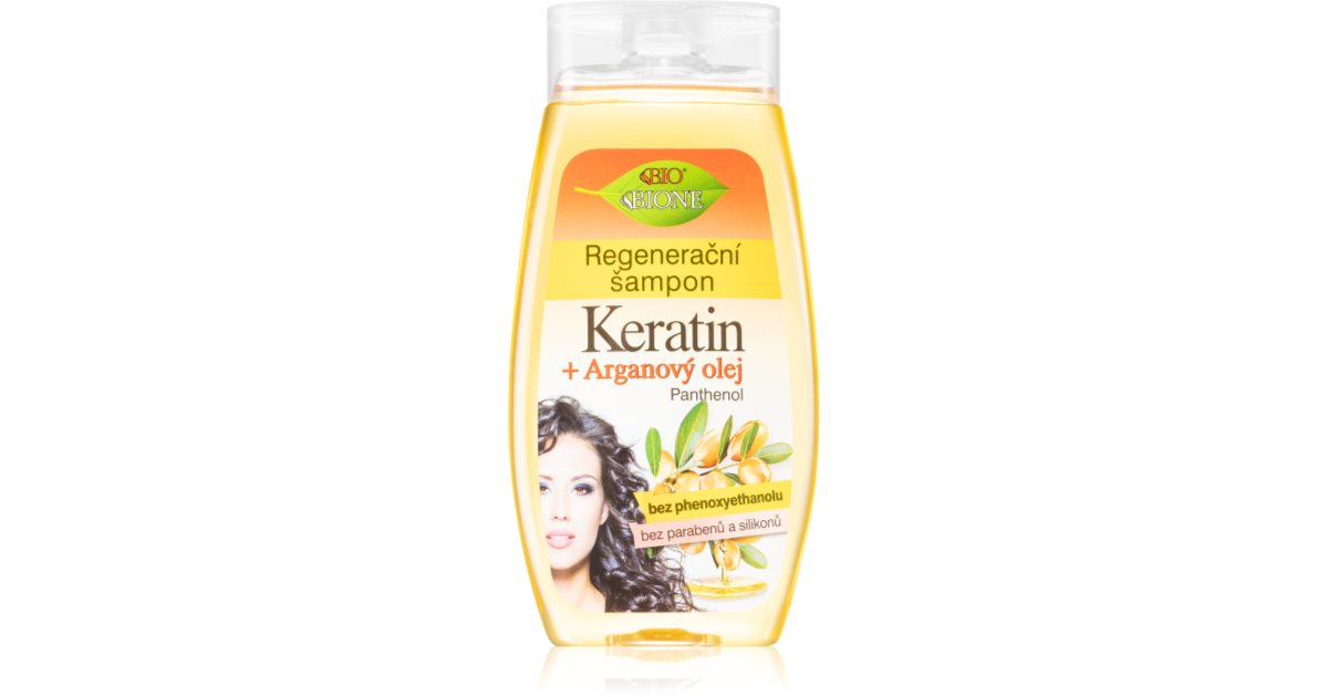 Bione cosmetics Shampoo rigenerante Cheratina + Olio di Argan con Pantenolo 260 ml