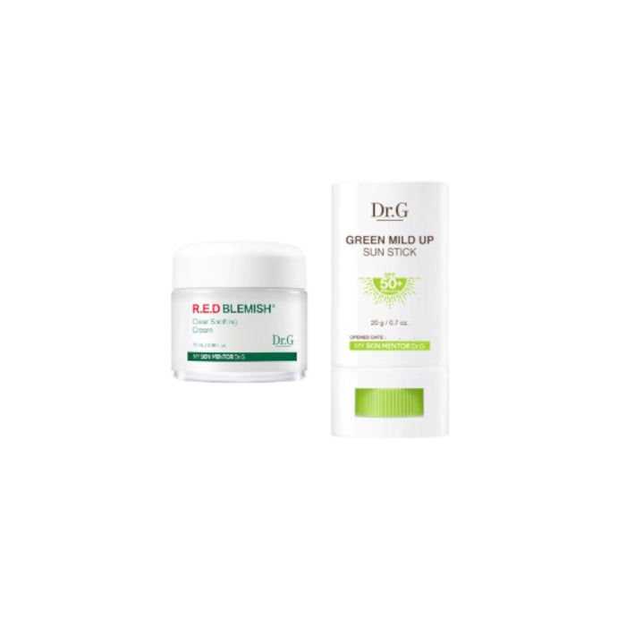 Wholesale Dr.G Green Mild Up Sun Stick SPF50+ PA++++ - 20g 1ea + R.E.D Blemish Clear Soothing Cream White 1ea set | Carsha