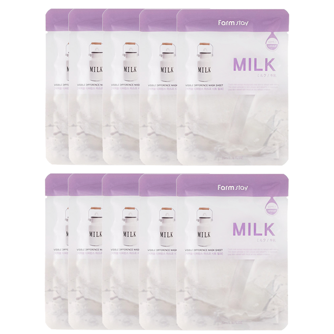 Wholesale Farm Stay - Visible Difference Mask Sheet - Milk - 10pc | Carsha