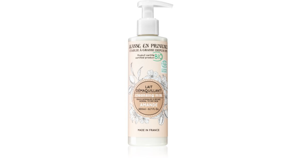 Jeanne en provence Cleaning skin Milk Mandle bio ( Clean Sing Milk) 200 ml