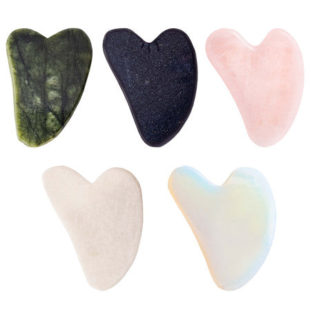 Gua Sha Pietra per Massaggio Viso Vari Colori Bianco