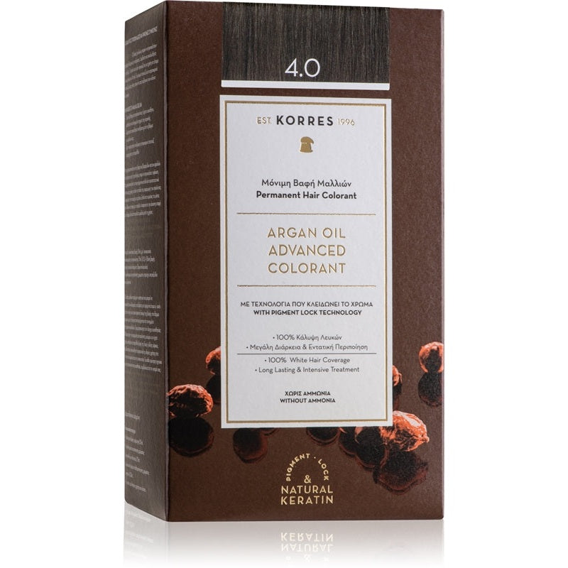 Wholesale Colorazione Permanente Con Olio Di Argan Korres - 4.0 CHATAIN NATURALE | Carsha