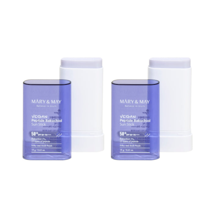 Wholesale Mary&May - Vegan Peptide Bakuchiol Sun Stick SPF50+ PA++++ - 18g 2ea Set | Carsha