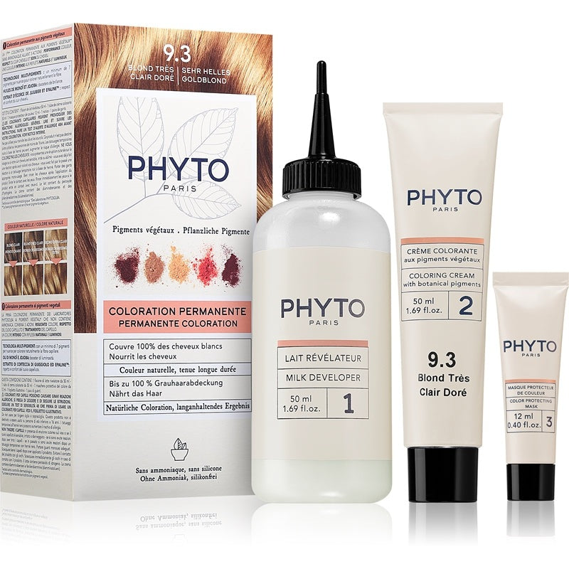 Wholesale Phyto Color Colorazione Permanente Arricchita con Pigmenti Vegetali 9.3 Biondo Molto Chiaro Dorato | Carsha