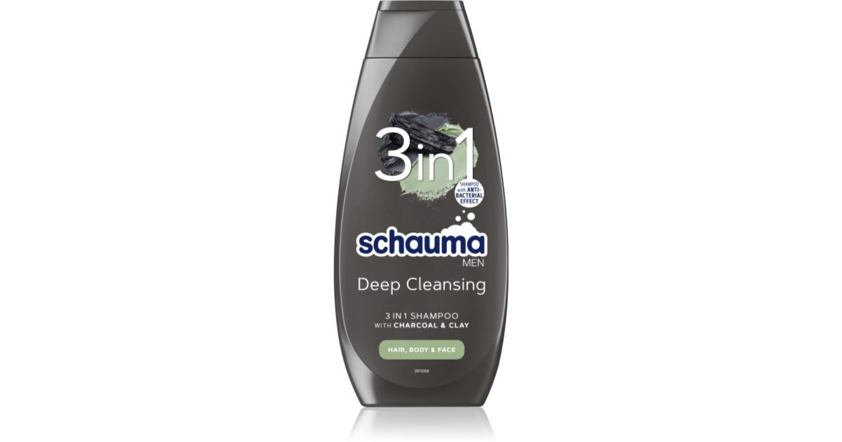3in1 Charocal + Clay Uomo ( Hair Body Face Shampoo) - Volume: 400 ml
