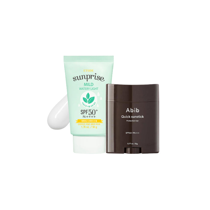 Wholesale Abib - Quick Sunstick Protection Bar SPF50+ PA++++ - 22g X ETUDE - Sunprise Mild Watery Light Sunscreen SPF 50+ PA++++ - 50g Set | Carsha
