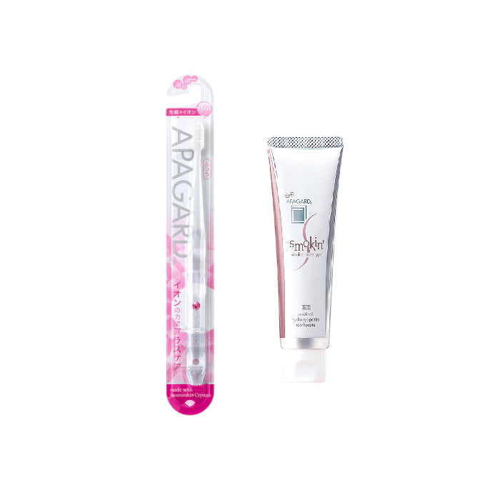 APAGARD - Smokin' Toothpaste - 53g (1ea) + APAGARD - Crystal Toothbrush - 1pc - Random Color (1ea) Set