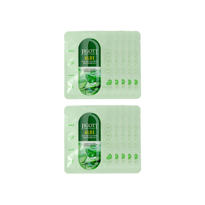 Wholesale Jigott - Real Ampoule Mask Aloe - 10pcs Set | Carsha