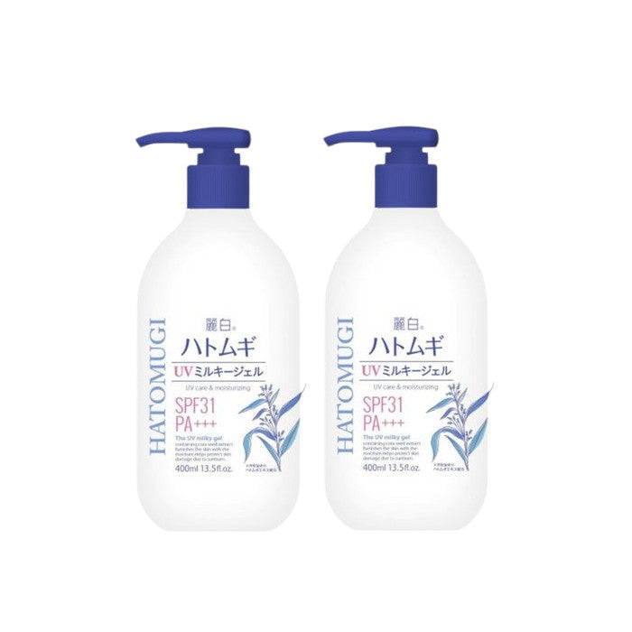 Wholesale KUMANO COSME - Reihaku Hatomugi UV Care & Moisturizing The UV Milky Gel SPF31 PA+++ - 400ml 2ea Set | Carsha