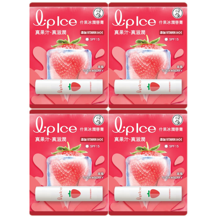 Rohto Mentholatum - LipIce Lip Balm - 1pc - Strawberry (4ea) Set