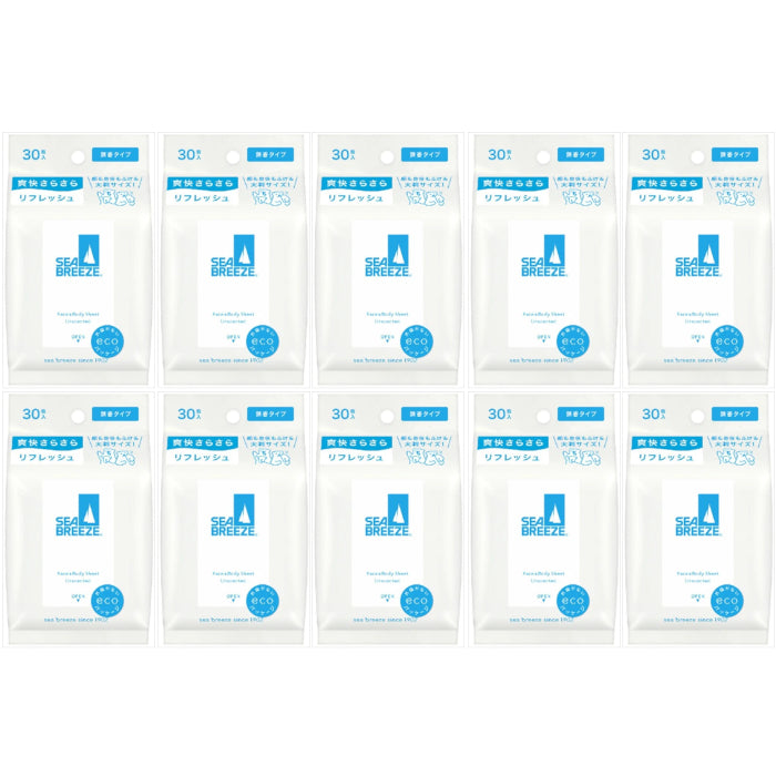 Shiseido - Sea Breeze Face & Body Ice Sheet - 30 sheets - Unscented (10ea) Set