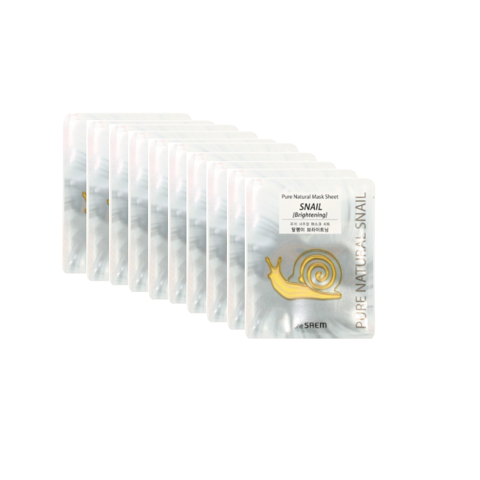 Wholesale The Saem - Pure Natural Mask Sheet - Snail Brightening 10ea Set | Carsha