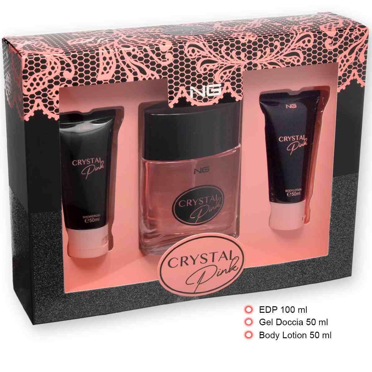 Wholesale Ng crystal pink set edp 100 ml + shower gel 50 ml + body lotion 50 ml | Carsha