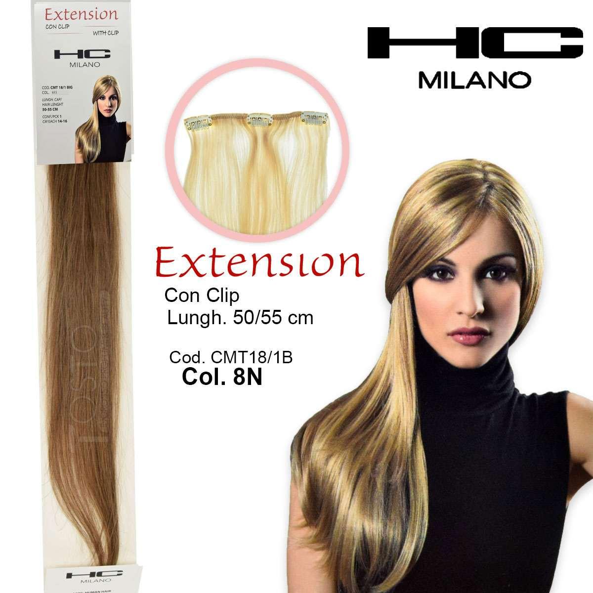 Wholesale Hc milano extension 3 clip no remy largh.14-16cm lungh.50cm col.8n | Carsha