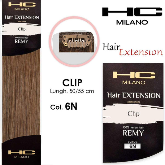 Hc milano extension 3 clip remy largh.14-16cm lungh.50cm col.6n beige 7,013