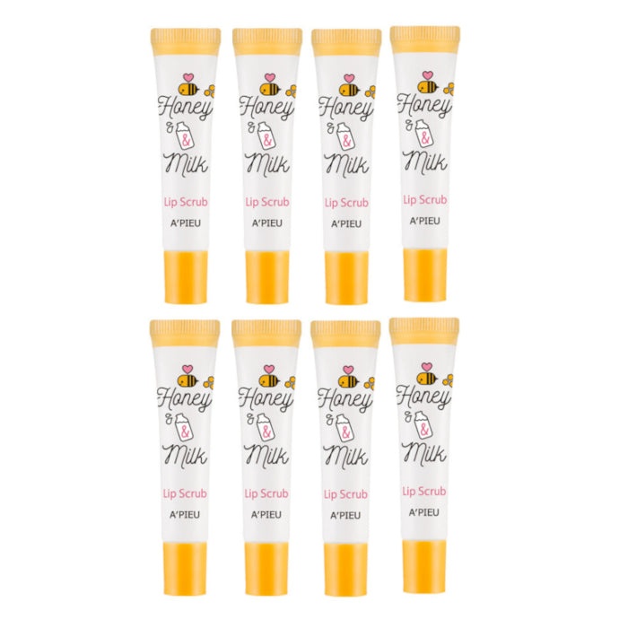 Wholesale A'PIEU Honey & Milk Lip Scrub - 8ml 8ea Set | Carsha