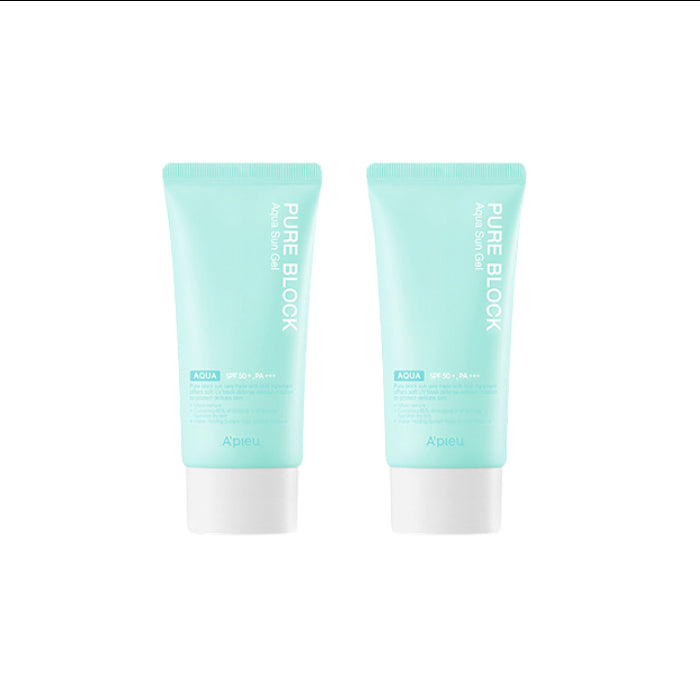 Wholesale A'PIEU Pure Block Aqua Sun Gel SPF50+ PA+++ 2ea Set | Carsha