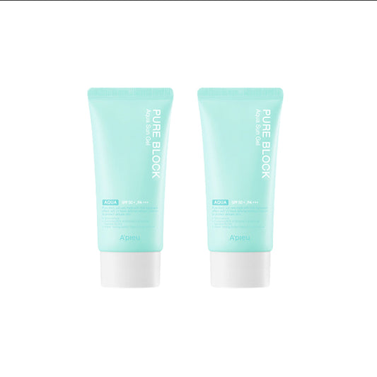 Wholesale A'PIEU Pure Block Aqua Sun Gel SPF50+ PA+++ 2ea Set | Carsha