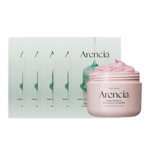Wholesale Arencia - Fresh Royal Rosehip Rice Mochi Cleanser - 120g & Holy Hyssop Sheet Mask - 5pcs Set | Carsha