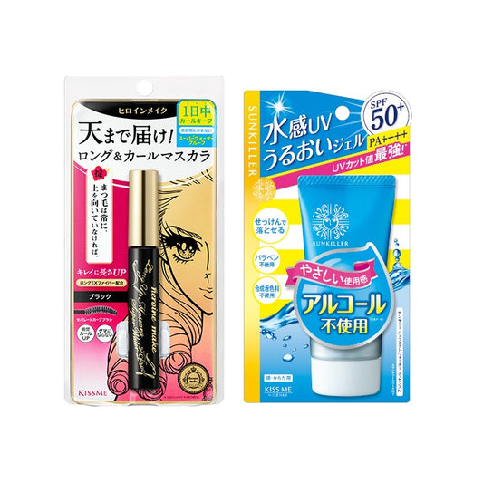 Wholesale ISEHAN Kiss Me Heroine Make Long & Curl Super Waterproof Mascara New Version - 6g - 01 Black 1ea + Sunkiller Perfect Water | Carsha