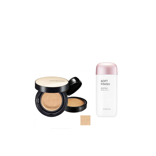 Wholesale MISSHA - All-Around Safe Block Soft Finish Sun Milk SPF50+ PA+++ - 70ml X Jung Saem Mool - Essential Skin Nuder Cushion -... | Carsha