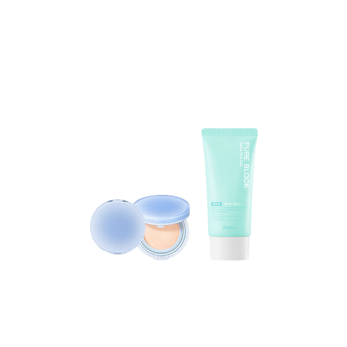 Wholesale A'PIEU - Pure Block Aqua Sun Gel SPF50+ PA+++ X Romand - Bare Water Cushion - 20g - 17 Porcelain | Carsha