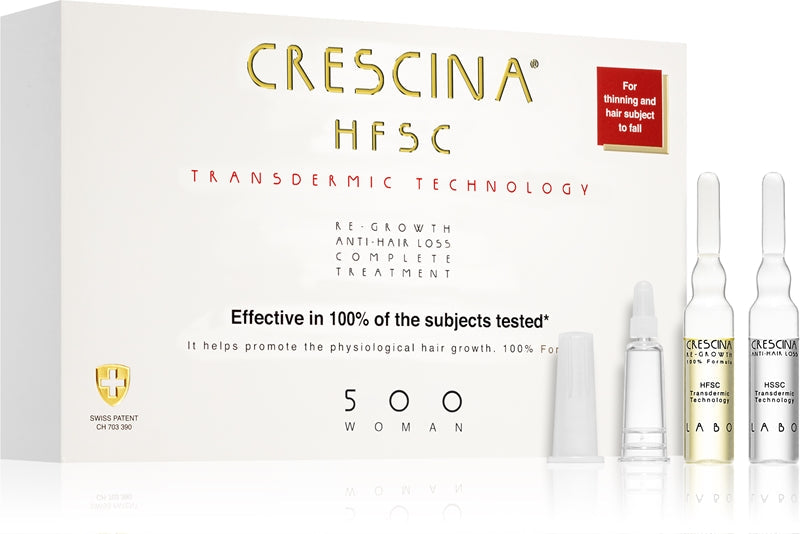 Crescina Crescita dei capelli e cura anti-caduta dei capelli per le donne Grado transdermico 500 (fase media) 20 x 3,5 ml