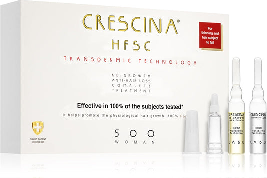 Crescina Crescita dei capelli e cura anti-caduta dei capelli per le donne Grado transdermico 500 (fase media) 20 x 3,5 ml