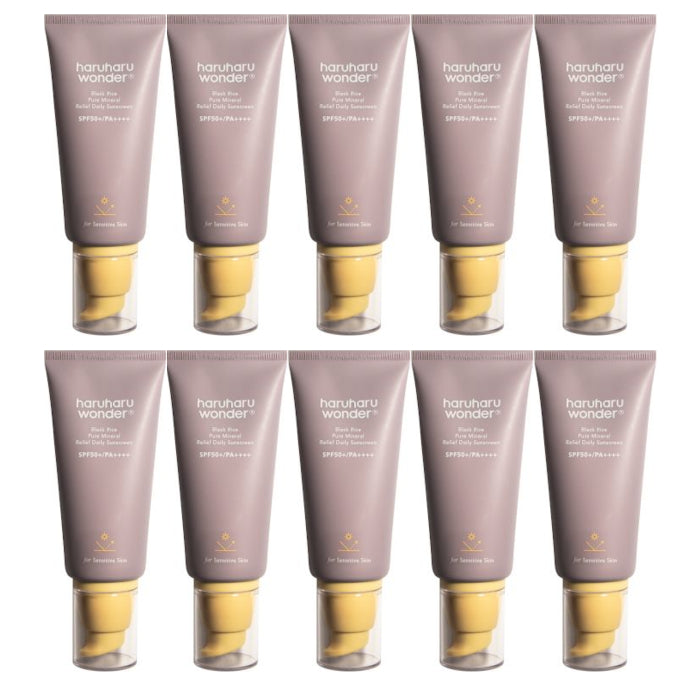 Wholesale Deal haruharu wonder - Black Rice Pure Mineral Relief Daily Sunscreen SPF50+ PA++++ - 50ml 10ea Set | Carsha