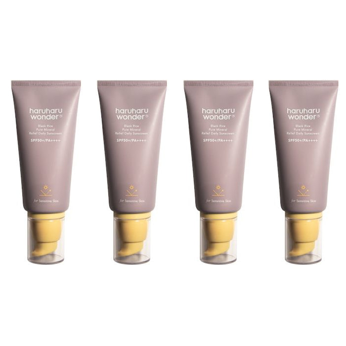 Wholesale Deal haruharu wonder - Black Rice Pure Mineral Relief Daily Sunscreen SPF50+ PA++++ - 50ml 4ea Set | Carsha