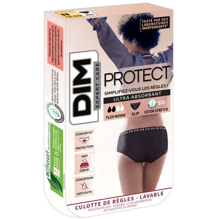 Wholesale Dim Protect - Mutandine Mestruali Lavabili - Nera - Flusso Medio - Taglia 36/38 | Carsha