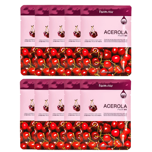 Wholesale Farm Stay - Visible Difference Mask Sheet - Acerola - 10pc | Carsha