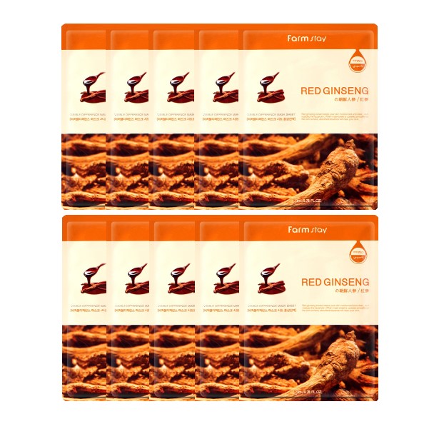 Wholesale Farm Stay - Visible Difference Mask Sheet - Red Ginseng - 10pc | Carsha
