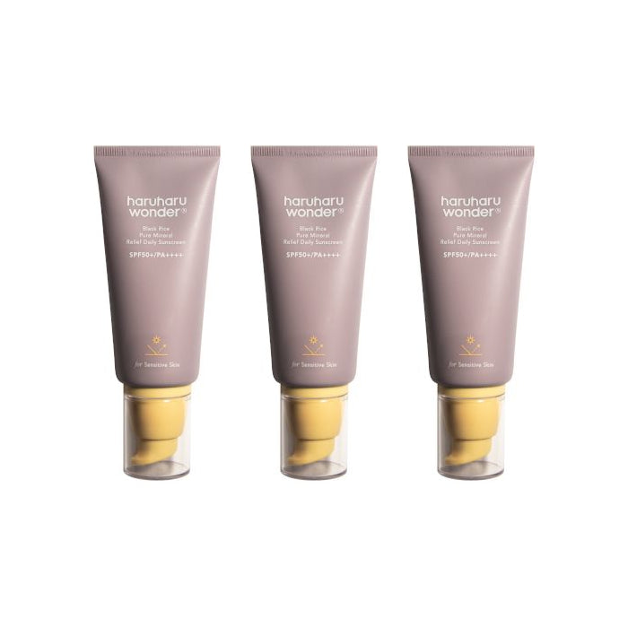 Wholesale haruharu wonder - Black Rice Pure Mineral Relief Daily Sunscreen SPF50+ PA++++ - 50ml 3ea Set | Carsha