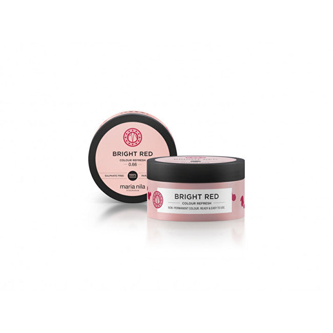 Maria nila Maschera nutriente delicata senza pigmenti di colore permanente 0.66 Rosso brillante ( Colour Refresh Mask) - Volume: 100 ml