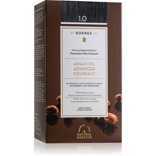 Wholesale Colorazione Permanente Con Olio Di Argan Korres - 1.0 NERO | Carsha