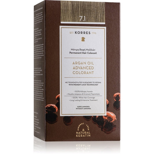 Wholesale Colorazione Permanente Con Olio Di Argan Korres - 7.1 BIONDO CENERE | Carsha