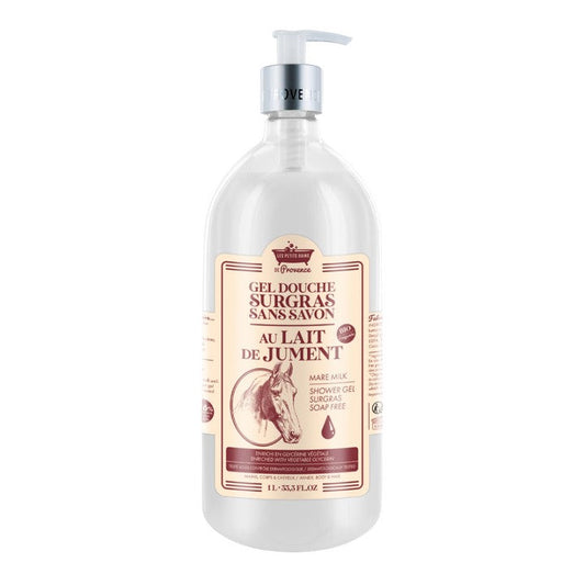 Les Petits Bains de Provence Gel Doccia Surgras senza sapone al latte di giumenta BIO 1L