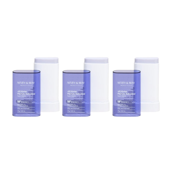 Wholesale Mary&May - Vegan Peptide Bakuchiol Sun Stick SPF50+ PA++++ - 18g 3ea Set | Carsha