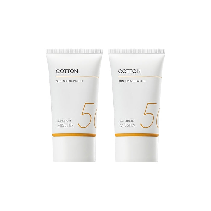 Wholesale MISSHA All Around Safe Block Cotton Sun SPF50+ PA++++ New Version of All Around Safe Block Daily Sun - 50ml 2ea Set | Carsha