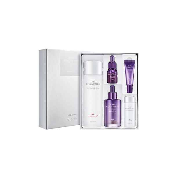 Wholesale Deal MISSHA - Time Revolution 5X Bestseller Special Set Essence 150ml, Ampoule 50ml; Gift Essence 30ml, Ampoule 10ml,... | Carsha