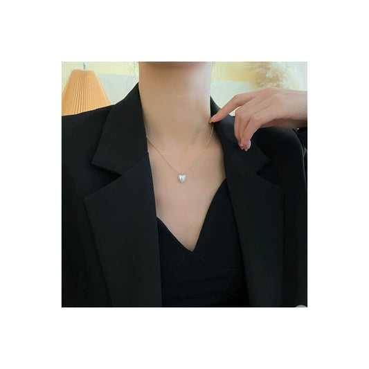 Wholesale MsBlossom - Rhinestone Heart Pendant Necklace - One Size - One color | Carsha