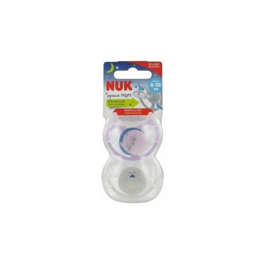 Wholesale NUK Space Night 2 Lecca-lecca Silicone 6-18 Mesi | Carsha