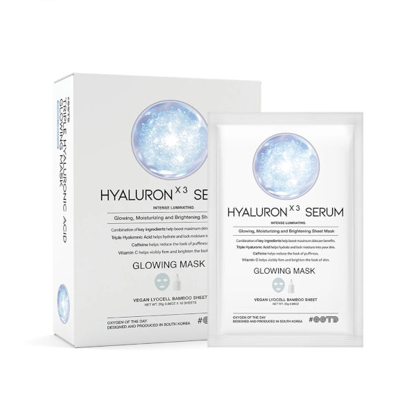 Wholesale "#OOTD - Triple Hyaluron Acid Serum Glowing Mask - 10ea" | Carsha