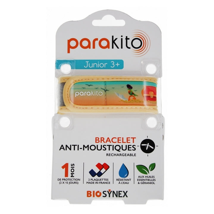 Braccialetto repellente per zanzare ricaricabile Parakito Junior 3+ Pirates