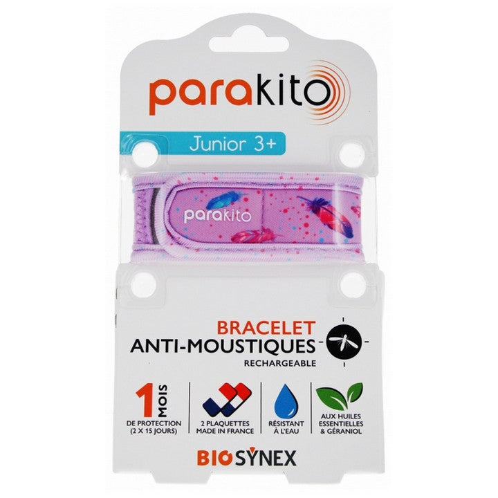 Braccialetto repellente per zanzare ricaricabile Parakito Junior 3+ piume
