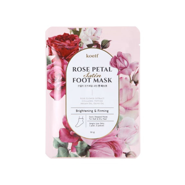 Wholesale Deal PETITFEE - Koelf Rose Petal Satin Foot Mask - 16g X 1pc | Carsha
