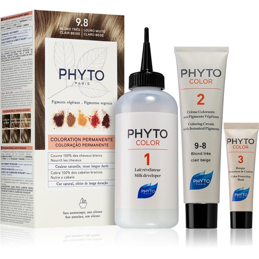 Wholesale Phyto Color Colorazione Permanente Arricchita con Pigmenti Vegetali 9.8 Biondo Molto Chiaro Beige | Carsha